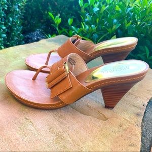 Michael Kors Brown Leather Heeled Sandals